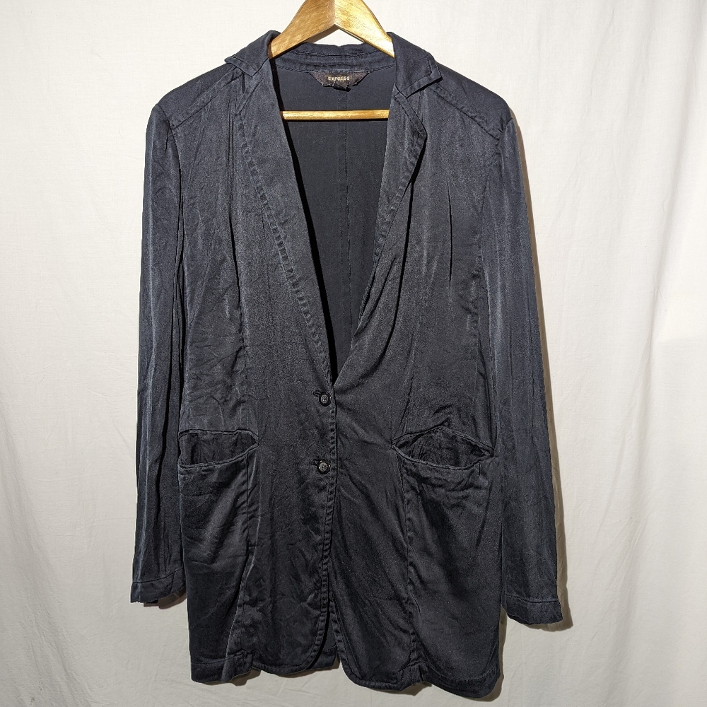 Express 100% Silk Black Blazer